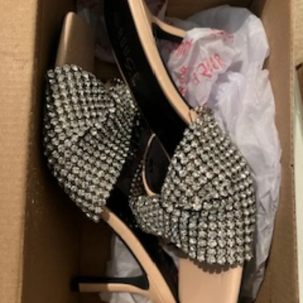 GORGEOUS Rhinestone & Nude Mule!! - Picture 1 of 2